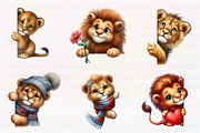 Cute Lion Peeking Around Corner, an Illustration by CreationArt (Thumbnail 2 of 6)