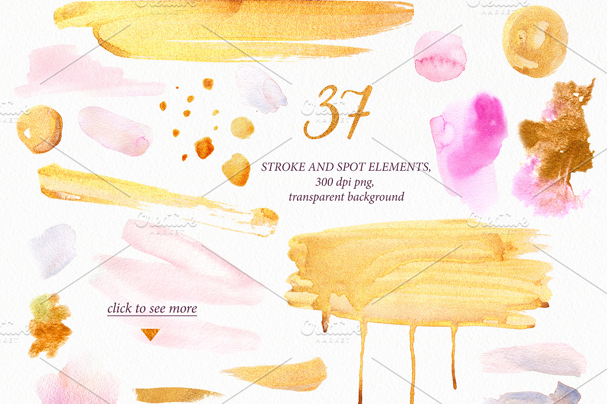 Gold & watercolor collection, a Texture Illustration by Elegantia (Photo 6 of 13)
