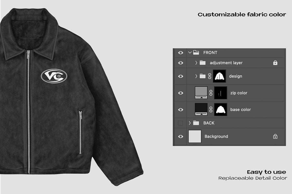 Vintage leather jacket mockup, an Apparel Mockup by Voyage Studio (Photo 2 of 3)
