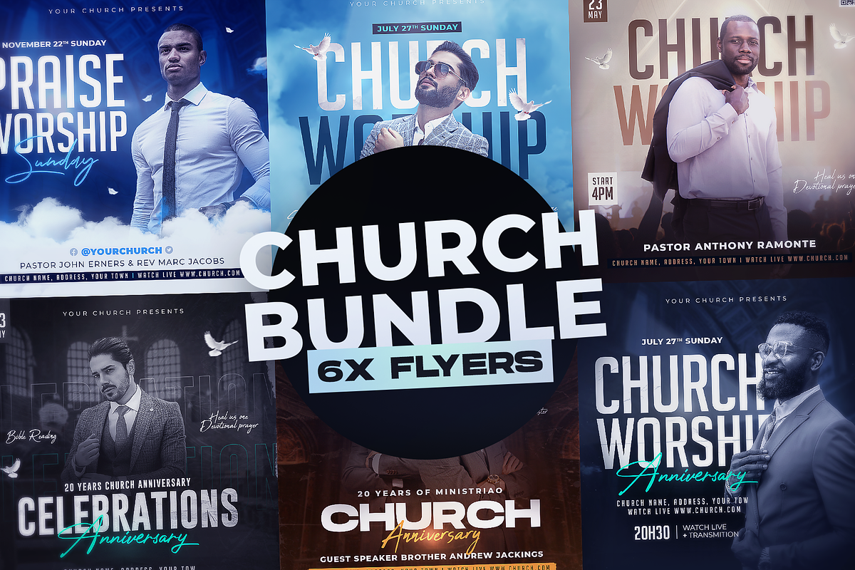 6-Church Flyer Bundle, a Flyer Template by FLYERHIVE (Photo 1 of 7)