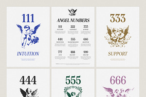 Angel Numbers. Posters & Clipart