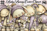 Baby Bunny Easter Clipart Bundle, an Illustration by SVGArt (Thumbnail 4 of 8)