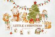 LITTLE CHRISTMAS watercolor animals, an Animal Illustration by erasovas (Thumbnail 1 of 12)