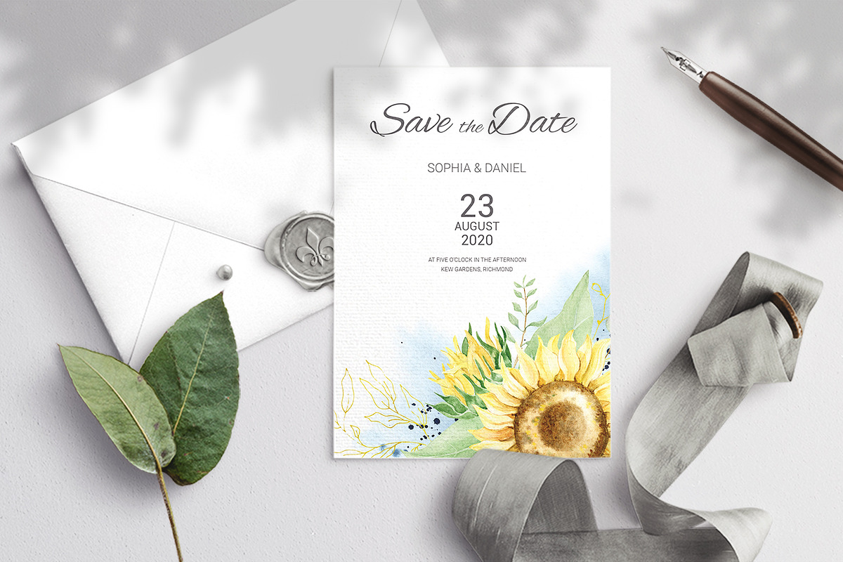 SALE. Sunflower Wedding Suite, an Invitation Template by Nebbia (Photo 5 of 6)