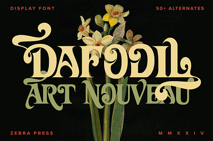 ZP DAFODIL - Art Nouveau Font, a Serif Font by Zebra Press