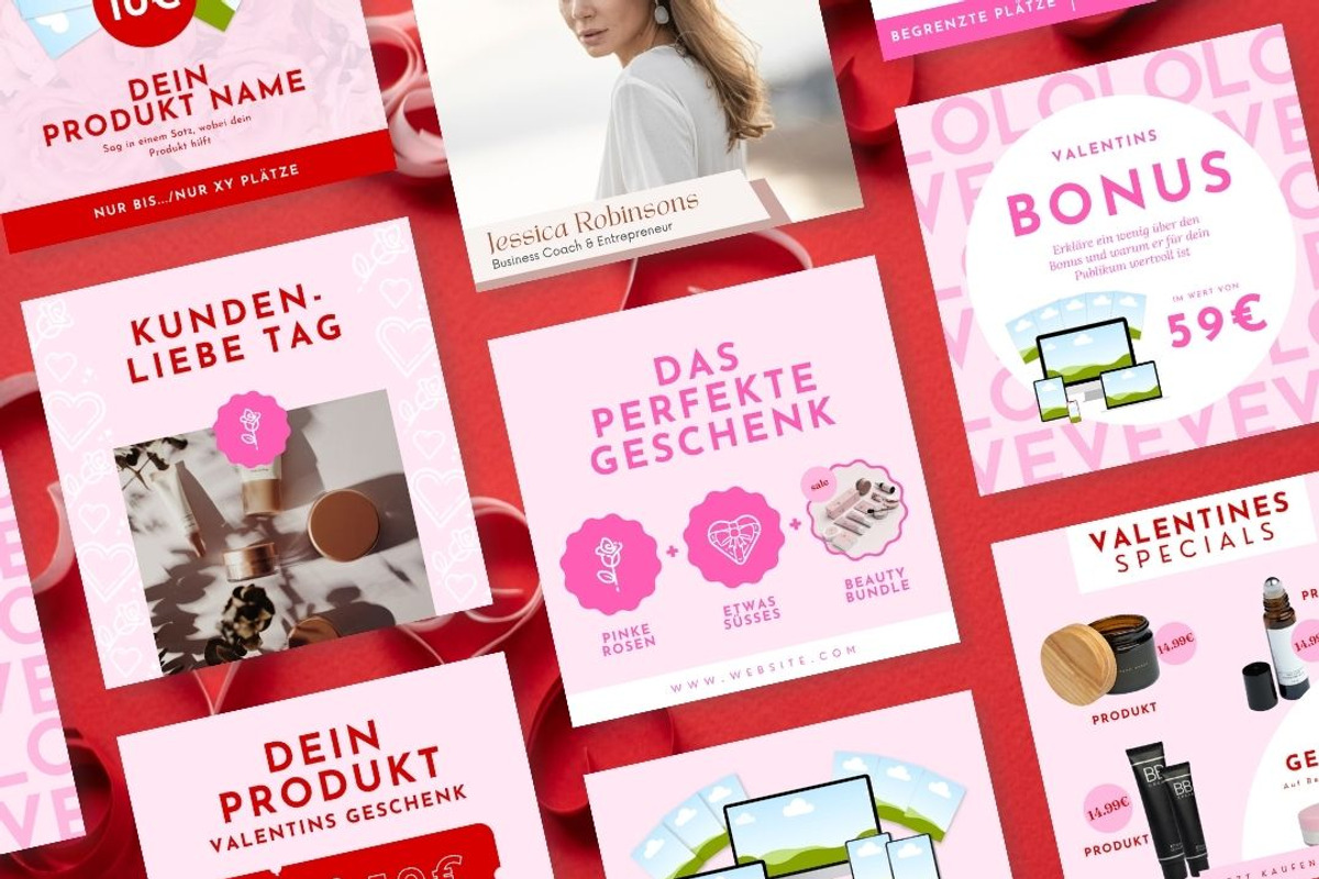 Valentines Day Marketing Bundle DE, a Templates & Theme by OnlineMarketingTemplates