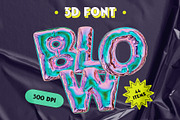Blow - 3D Holographic Font, a Graphic by Alina Sh (Thumbnail 1 of 7)