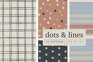 Dots & Lines Earthy Neutral Patterns