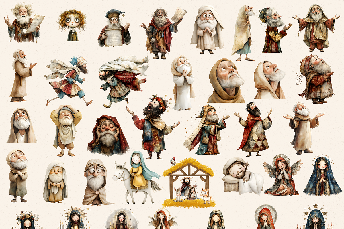 BIBLICAL ADVENT STORY MEGA CLIPART, a Person Illustration by Daring Digies (Photo 4 of 10)