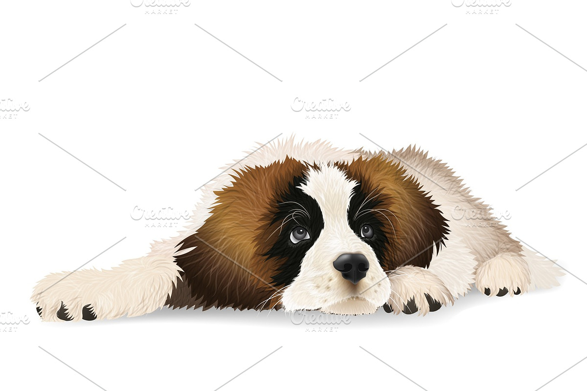 Cute puppy lying sad., an Animal Illustration by belander (Photo 1 of 2)
