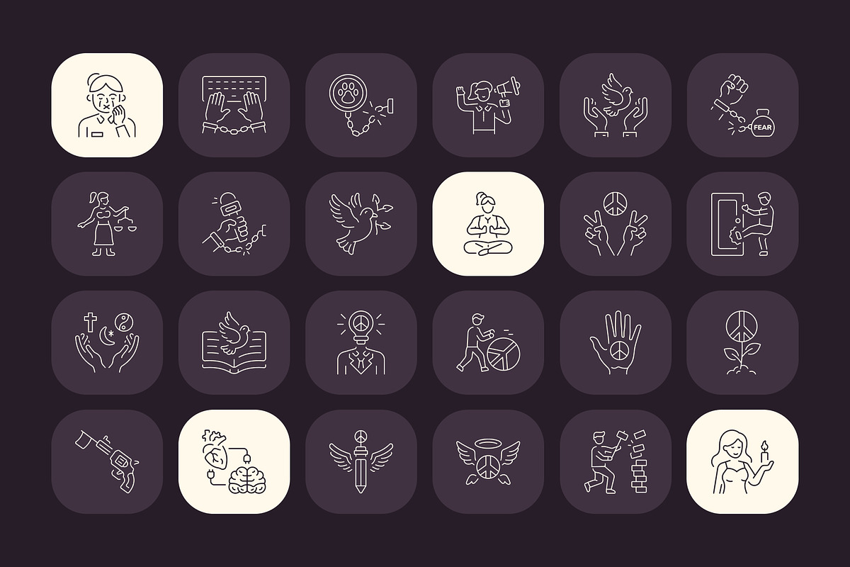 Freedom Icon Art Set, an Outline Icon by Prosymbols (Photo 6 of 7)