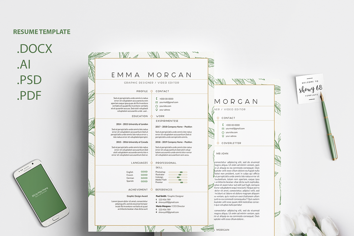 Leafs Resume / CV Template M, a Resume Template by Showy68 Template (Photo 2 of 4)