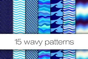 15 seamless wavy patterns, a Pattern Graphic by tkdesign