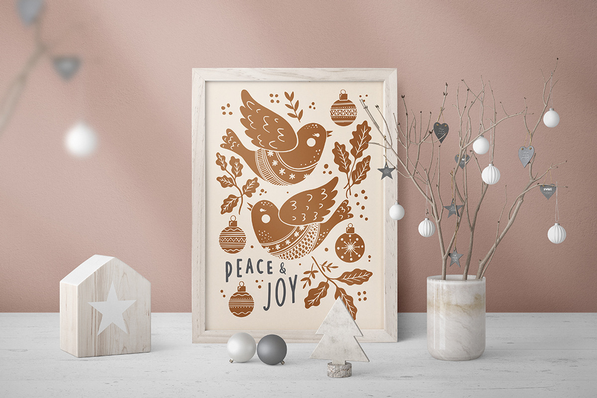 Vintage Linocut Christmas Kit, a Seasonal Illustration by DariSmartArt (Photo 17 of 18)