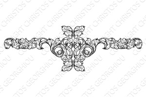 Filigree Leaf Pattern Floral Scroll