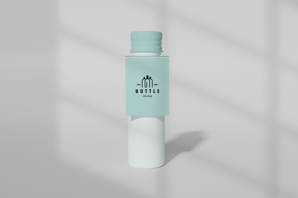 Bottle with Neck Label Mockup, an Advertising Mockup by xavier_studio (Photo 5 of 5)
