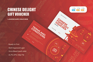 Chinese Delight - Gift Voucher, a Print Template by AQR Studio