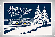 Winter landscape, vector set., a Decorative Illustration by Countryside life (Thumbnail 3 of 7)