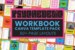 Psychedelic Canva Workbook Template