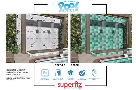 Swimming POOL SHOWER Mockup SM218