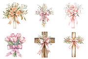 Spring Floral Cross Coquette, a Seasonal Illustration by DreamArtGraphic (Thumbnail 4 of 4)