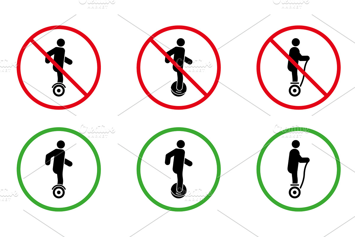 Forbid Electric Unicycle Hoverboard, an Object Illustration by Vector Creator