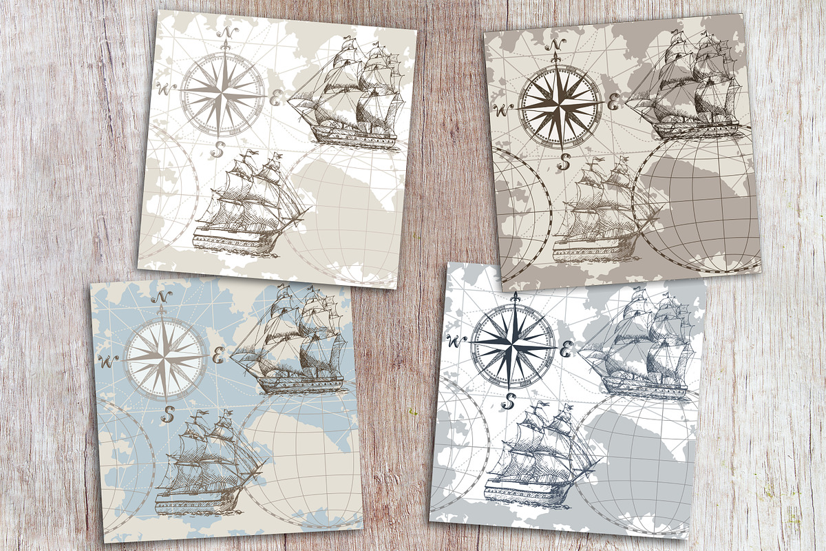 4 Sailing Patterns, a Background Graphic by Fortuna Venit (Photo 2 of 3)