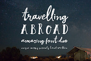 Travelling Abroad Font Duo, a Script Font by Creativeqube Design (Thumbnail 1 of 15)