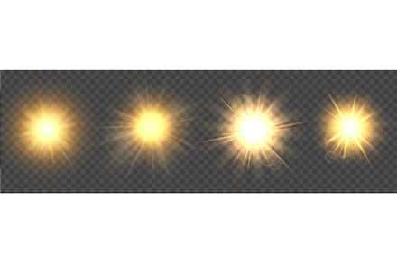Sun light. Sunlight shining stars, an Illustration by Frogella