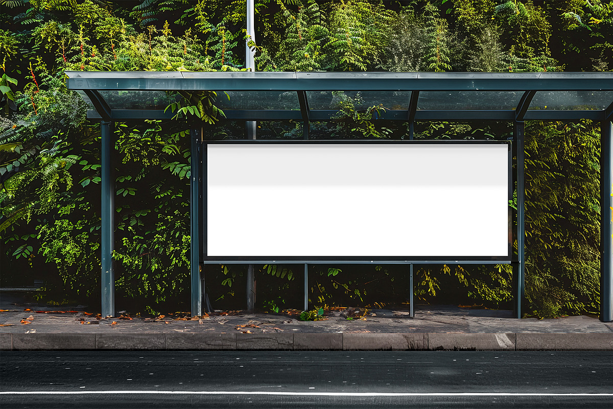 Billboard Mockup on Urban Bus Stop, an Advertising Mockup by rodrigofkaminski (Photo 2 of 2)