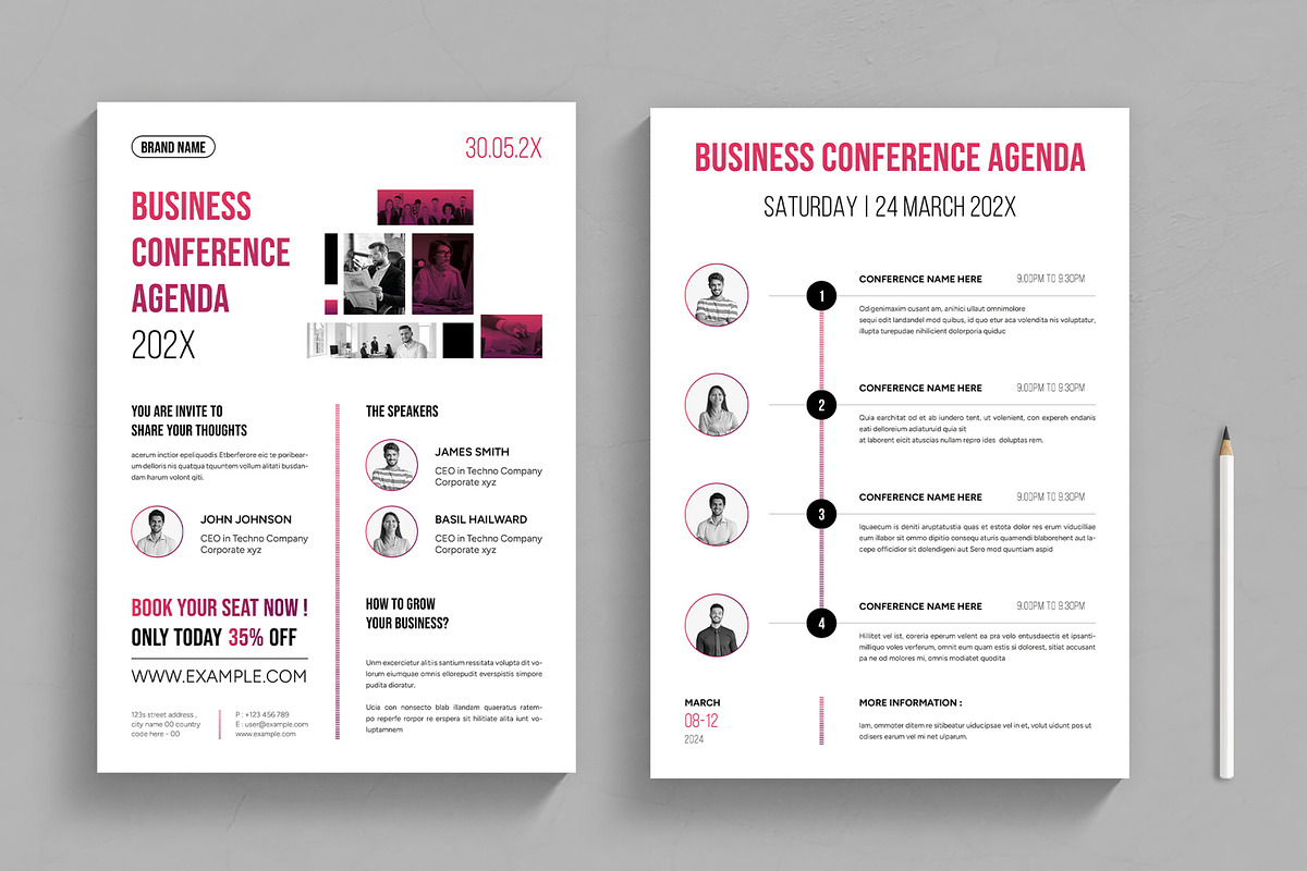 Conference Agenda, a Flyer Template by MightyDesign (Photo 1 of 8)