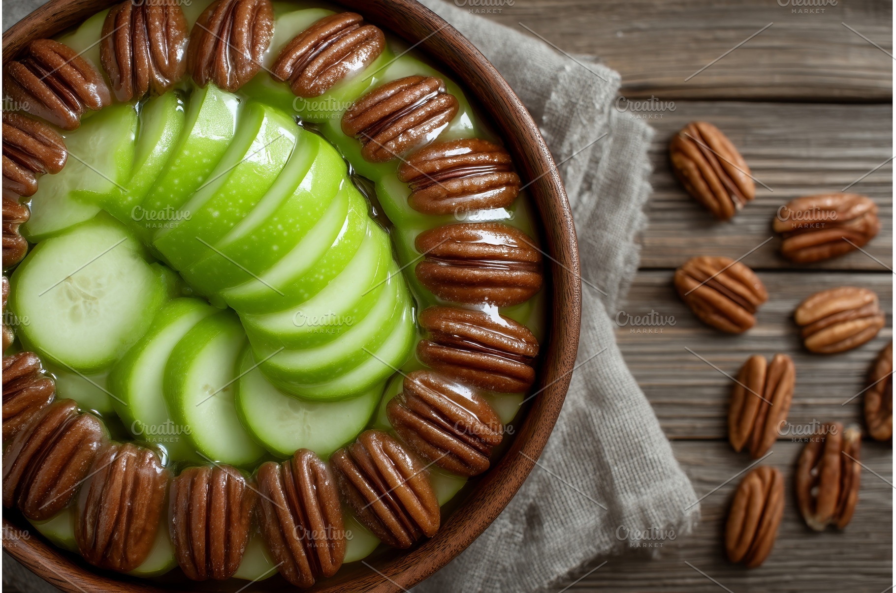 A salad composed of healthy apple, an Animal Photo by ZinetroN