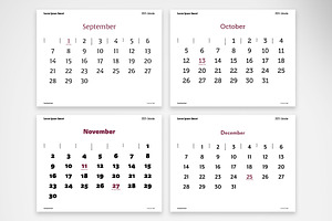 Typographic Calendar Year 2025