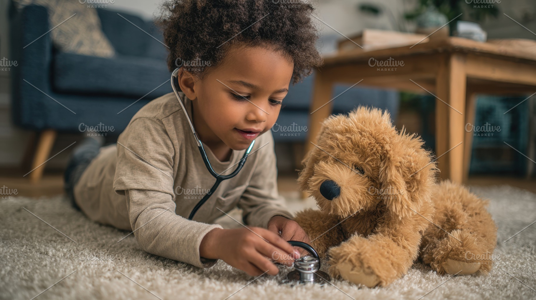 Kid plays doctor with toy, a Photo by Beautiful things
