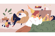 Family gadget addiction concept, a Technology Illustration by Good Studio (Thumbnail 2 of 3)