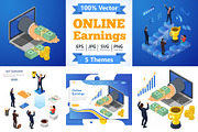 Isometric Internet Online Earnings, a Finance Illustration by TAlex (Thumbnail 1 of 7)