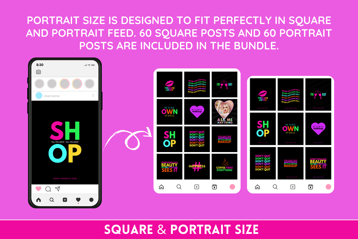 Neon Instagram Quotes Bundle, a Social Media Template by SunshineStudioBoutique (Photo 4 of 6)