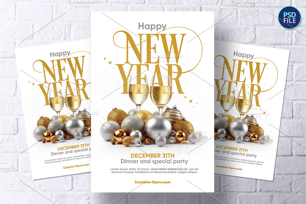 New Year Invitation Flyer, a Print Template by Rome B Creation (Photo 1 of 2)