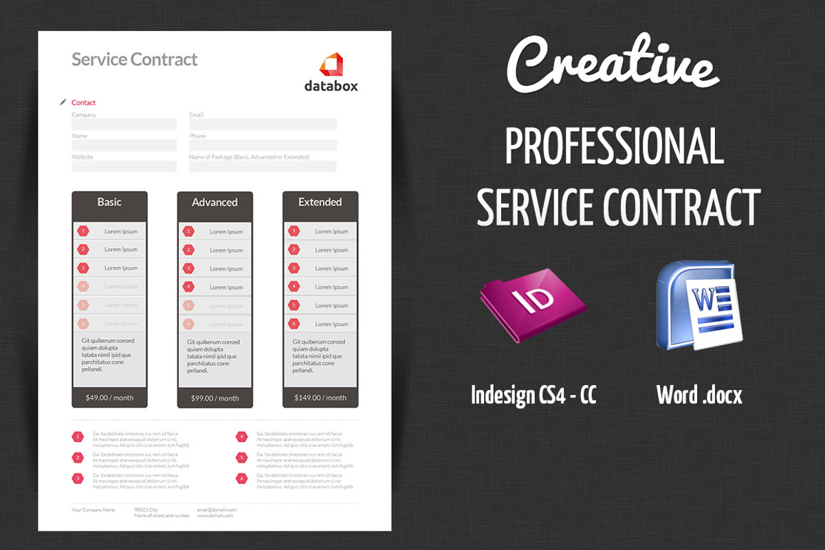 Professional Service Contract, a Stationery Template by GoodDesignCreation (Photo 1 of 5)