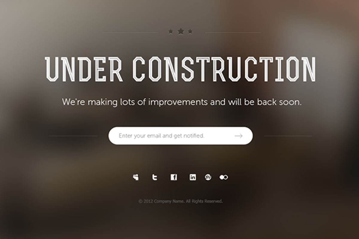 7 Under Construction Page Templates, a Landing Page Template by Prosymbols (Photo 2 of 5)