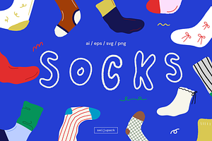 Winter Socks Vector Illustrations