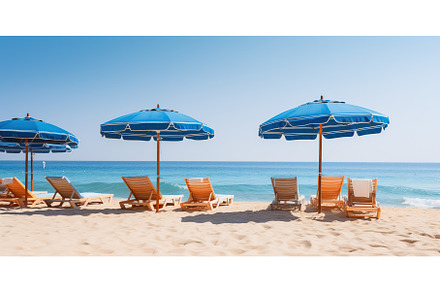 Beach Chairs and umbrellas by the, a Nature Photo by ZinetroN