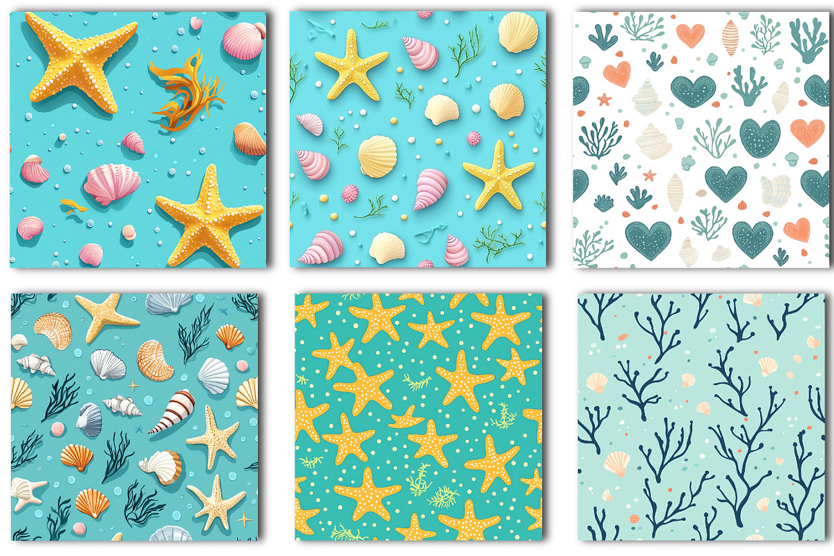 Summer Beach Seamless Pattern, an Illustration by OK Design (Photo 2 of 3)