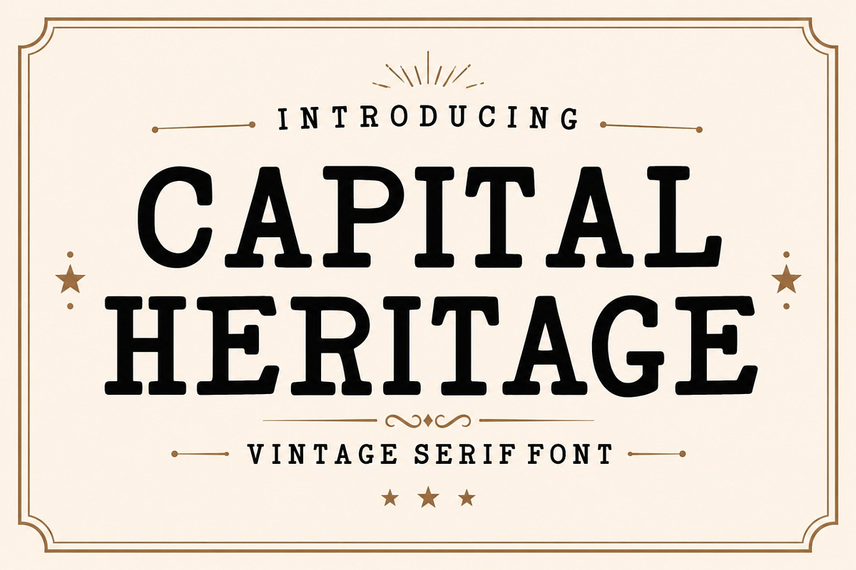 Capital Heritage, Vintage Serif Font, a Slab Serif Font by Fourteen Letter (Photo 1 of 5)