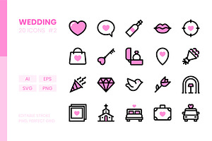 Wedding - Color Icons