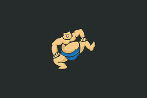 Japanese Sumo Mascot Logo