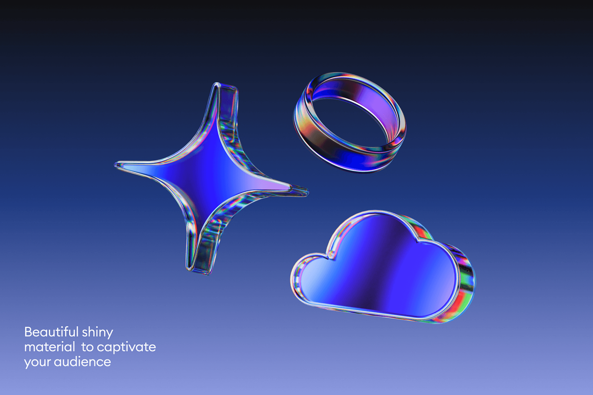 Dispersed glass 3d illustrations, an Illustration by Wannathis.one (Photo 4 of 6)
