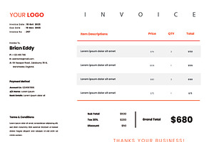 Landscape Business Invoice