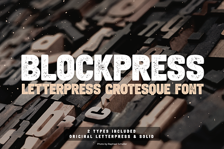 BlockPress Grotesque Font, a Sans Serif Font by Mint Pixels