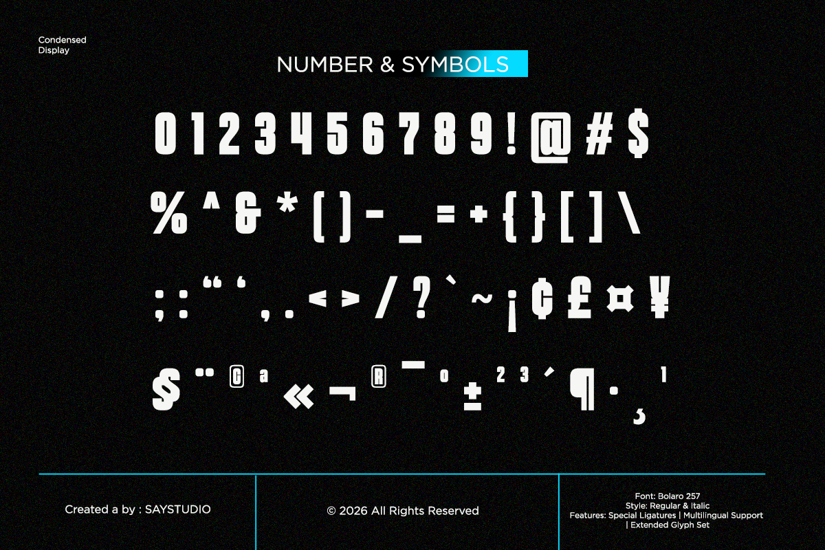 Bolaro - Condensed Display Font, a Sans Serif Font by Say Studio (Photo 15 of 17)